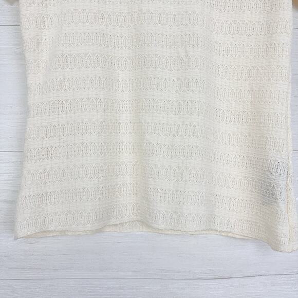 rag & bone Julia Scoop Neck Tee Women XS Ivory Sheer Pullover Stretch Minimalist - Picture 6 of 16
